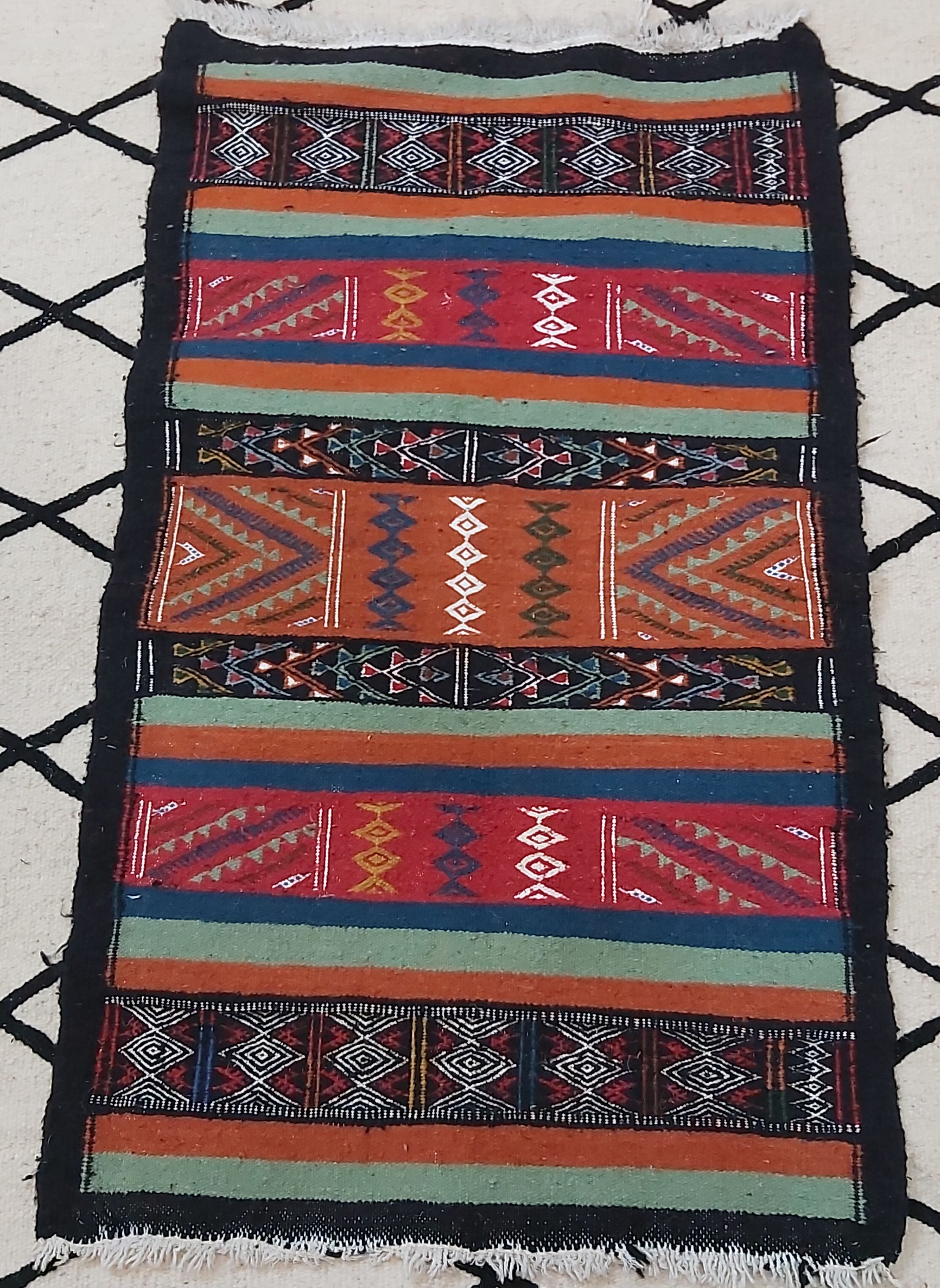 Traditional handmade multi-colored kilim rug