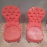 Pair of upholstered toad chairs