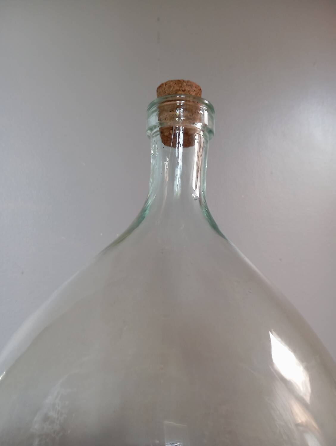Dame-Jeanne, vintage carboy 6 liters transparent blown glass