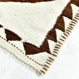 3x12 Geometric Beige & Brown Kilim Runner Rug, 102x357Cm