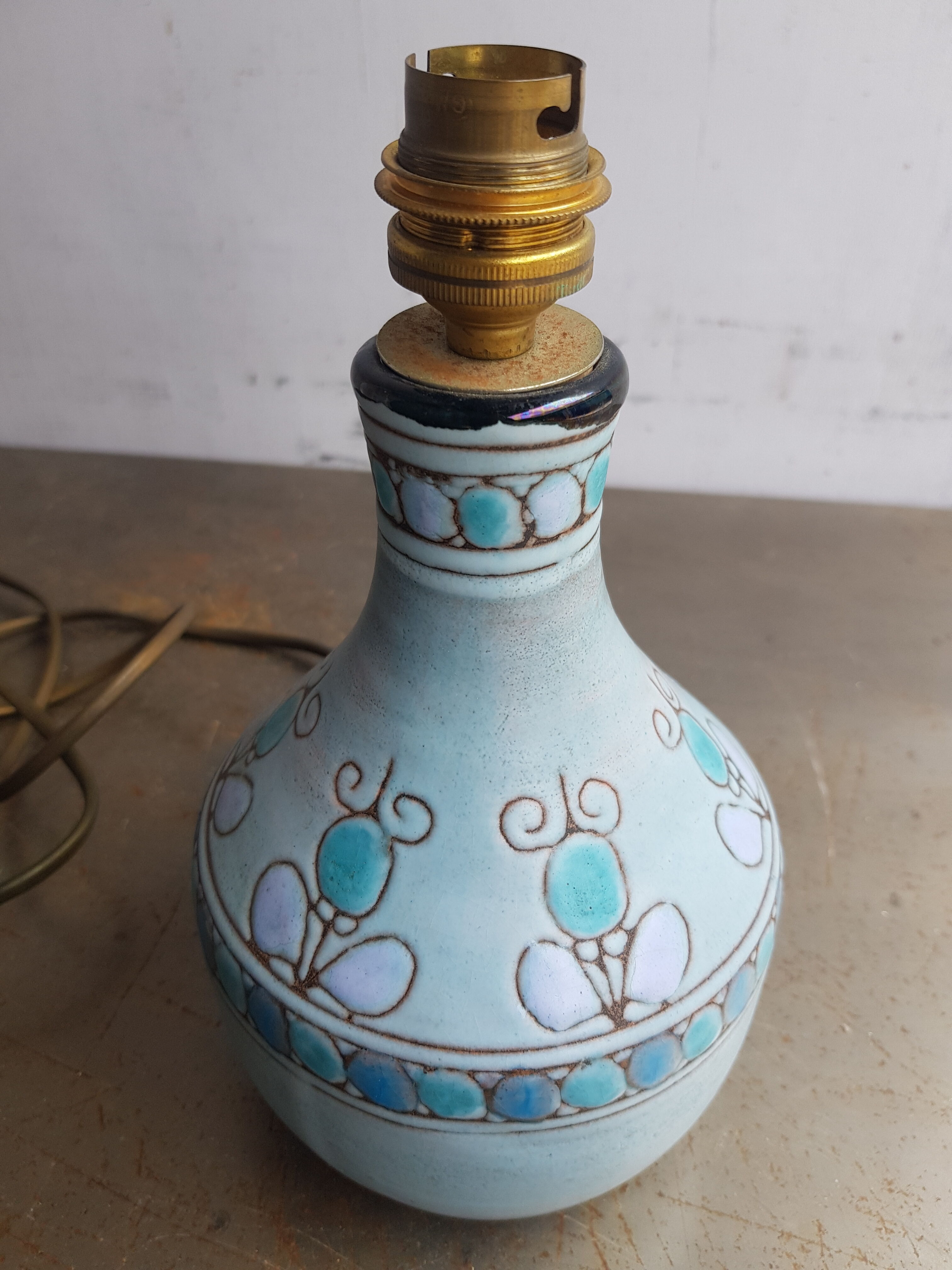 Vintage ceramic lamp foot 1960s