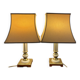 Pair of Art Deco brass lamps