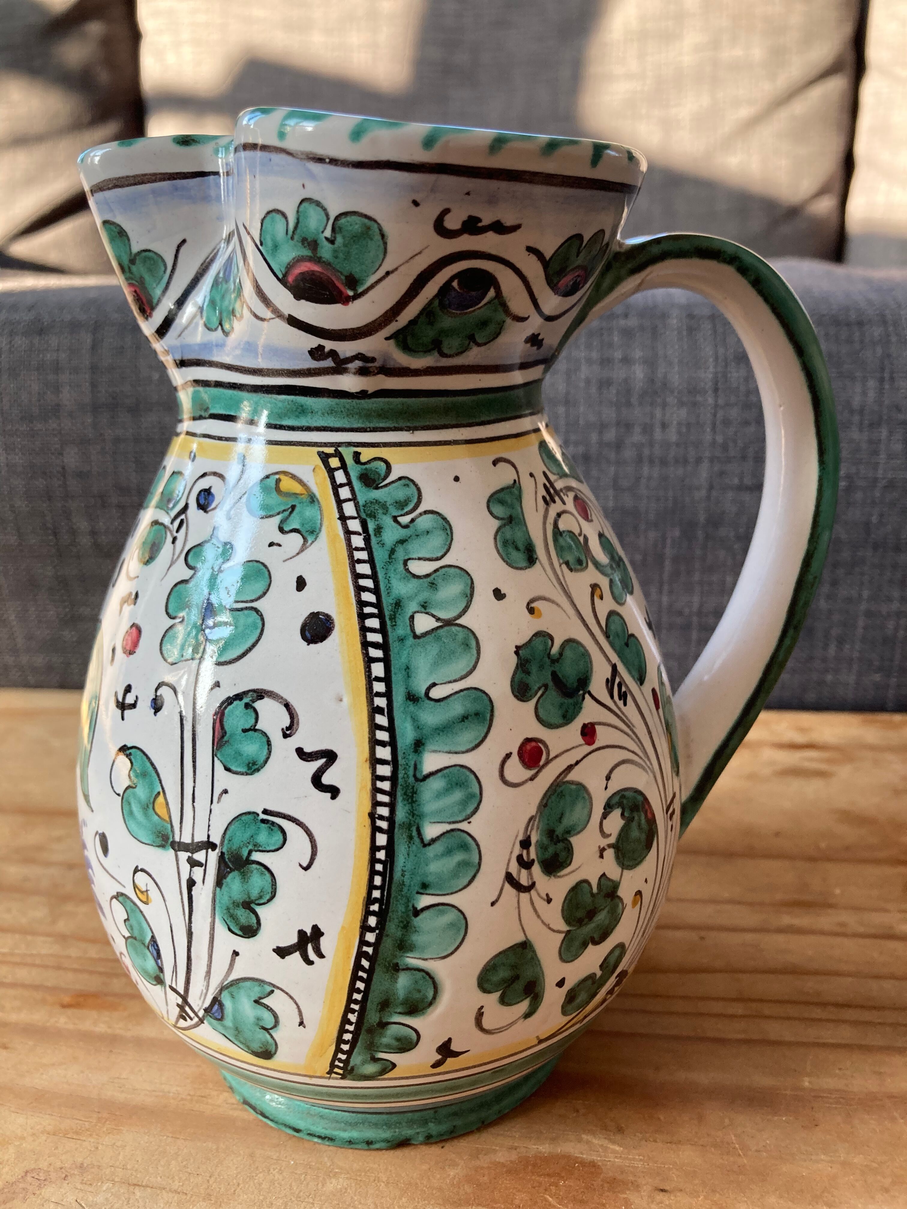 Italian ceramic pitcher