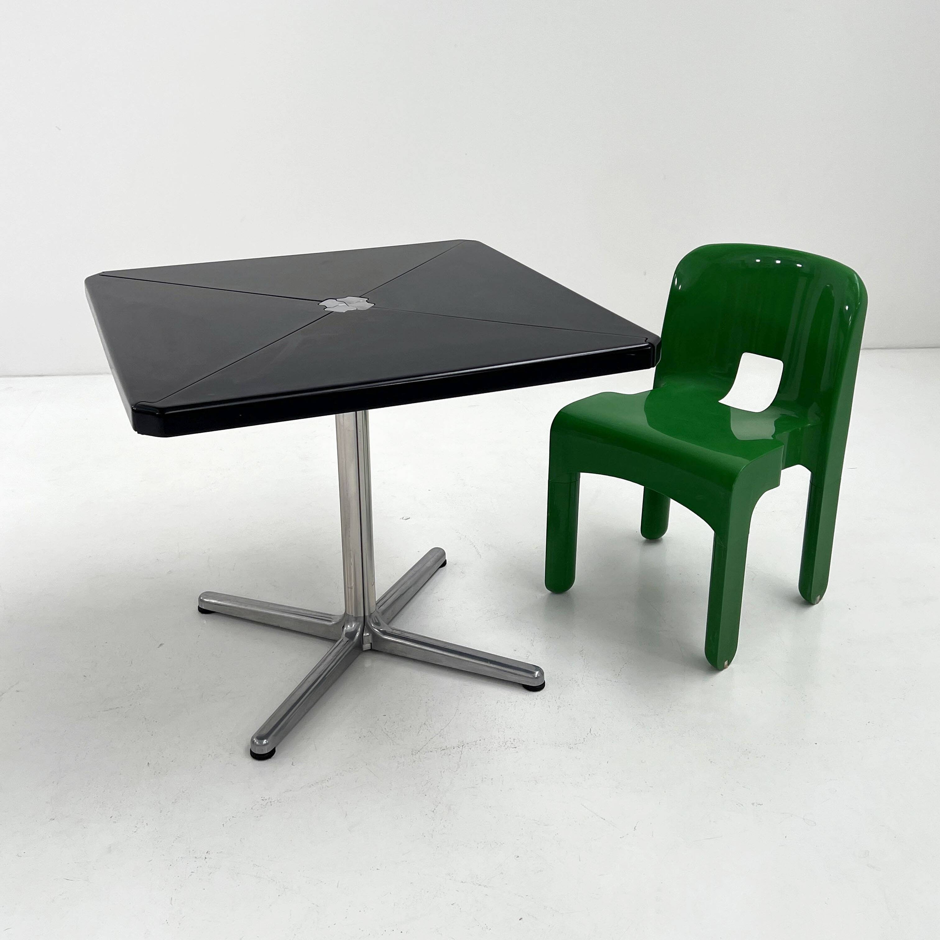 Foldable black table by Giancarlo Piretti for Anonima Castelli, 1970
