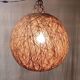 XL lampshade ball in hemp rope and rattan - 1970s