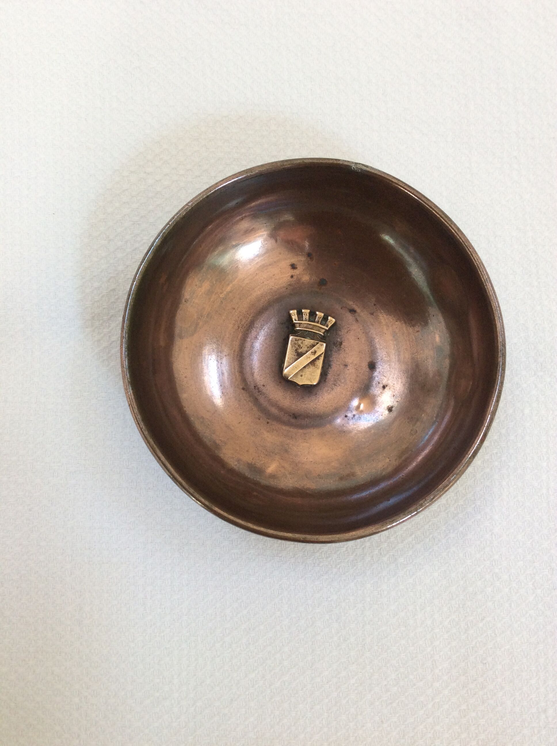 Decorative Bowl in brass with coat of arms