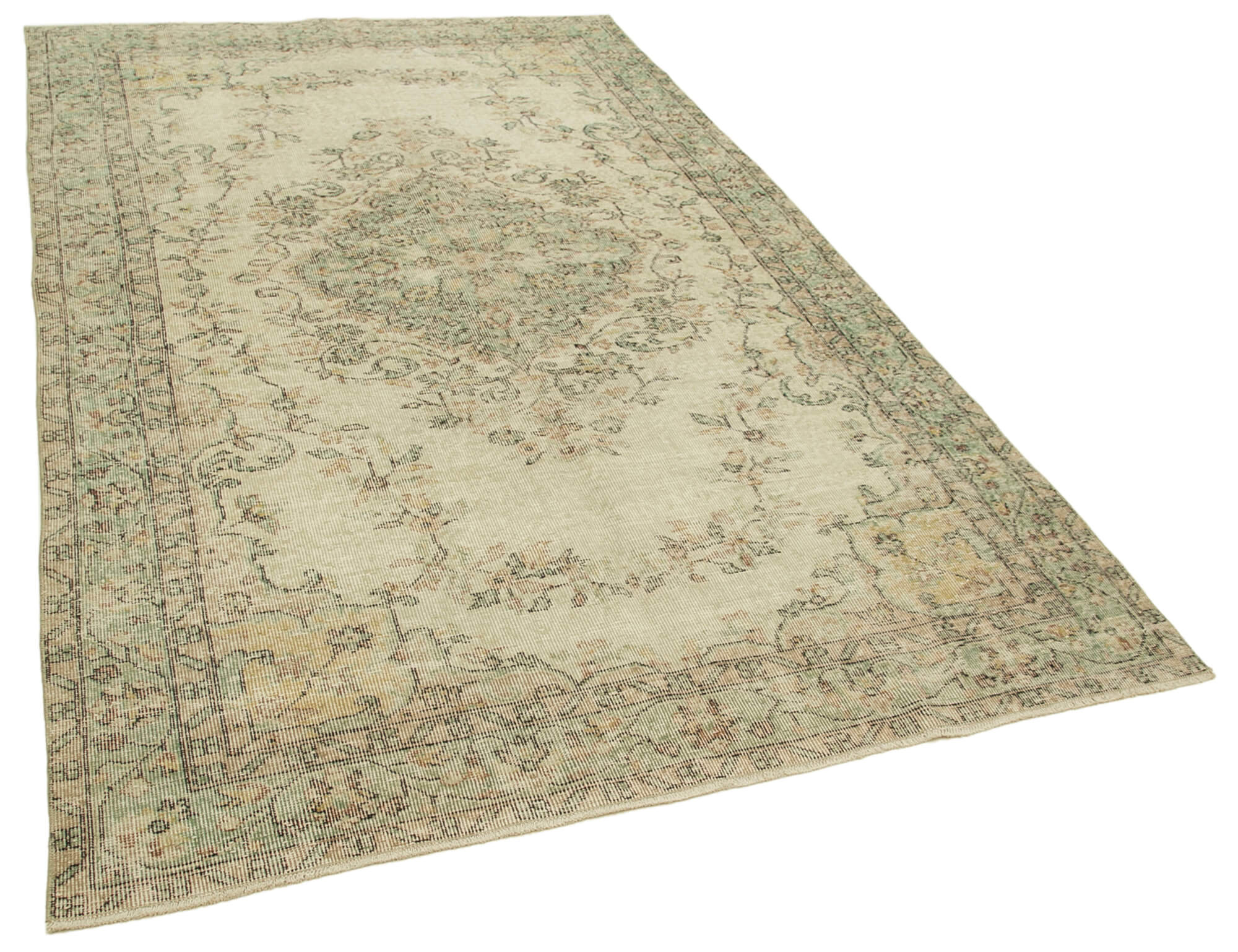 Hand-knotted rustic turkish beige carpet 170 cm x 280 cm