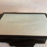 Art deco wrought iron wall mirror rose décor 64x38cm