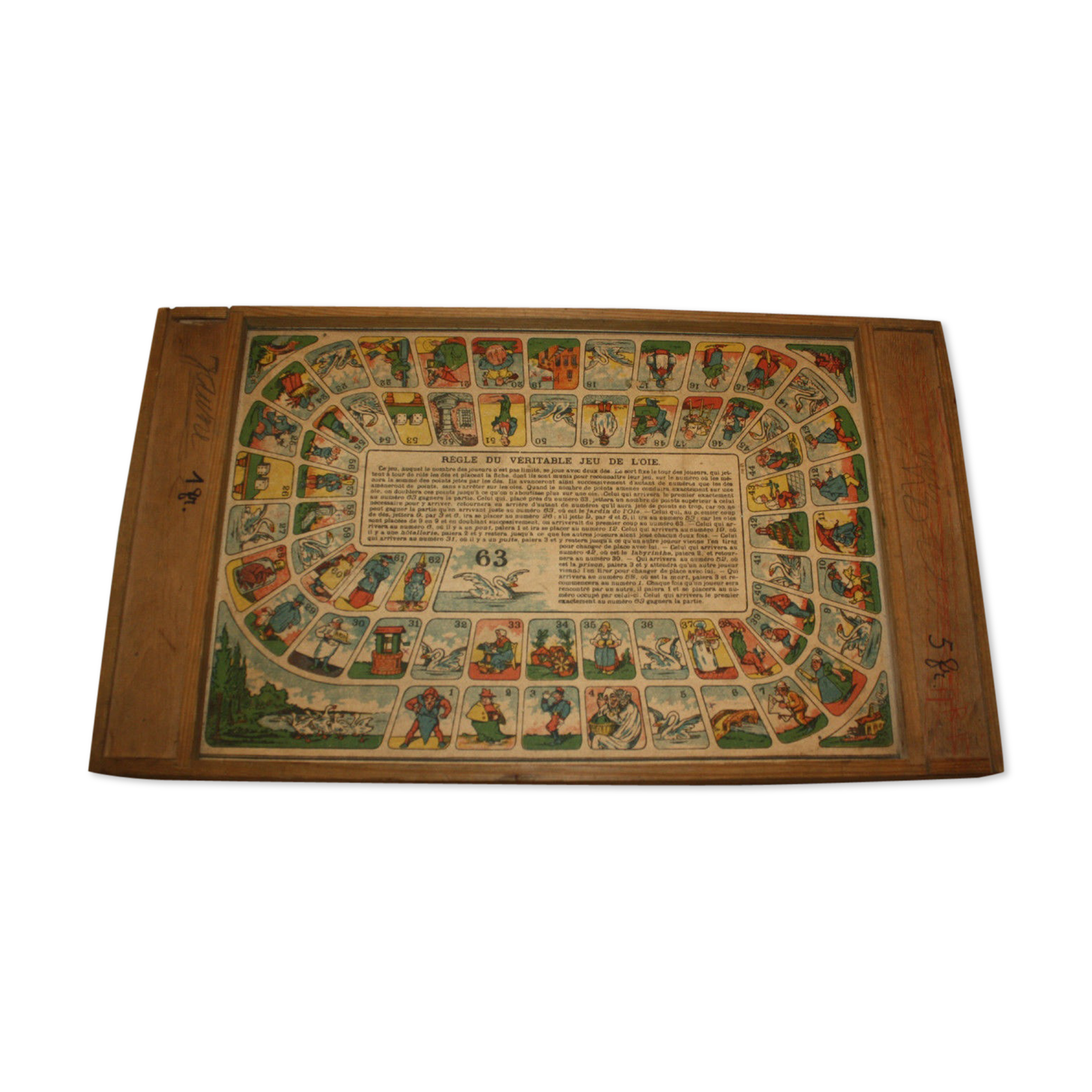 Ancient game of goose and ladies "La Grange"