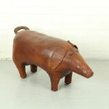 Leather Pig Stool By Dimitri Omersa, 1960s