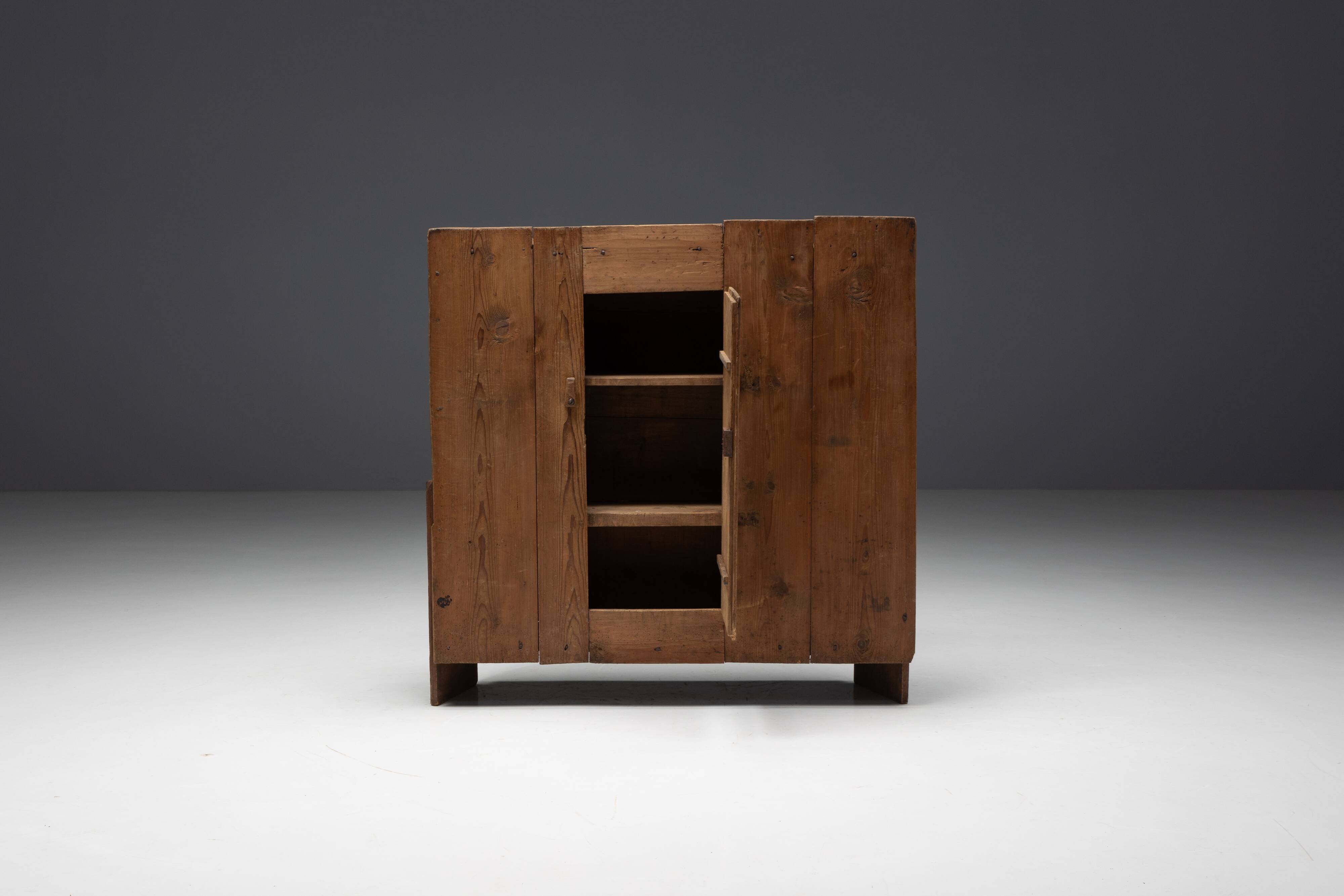 Art Populaire Alpine Cupboard, France, 19th Century