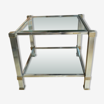 Coffee table beveled glass Pierre Vandel 70s