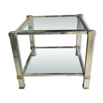 Coffee table beveled glass Pierre Vandel 70s