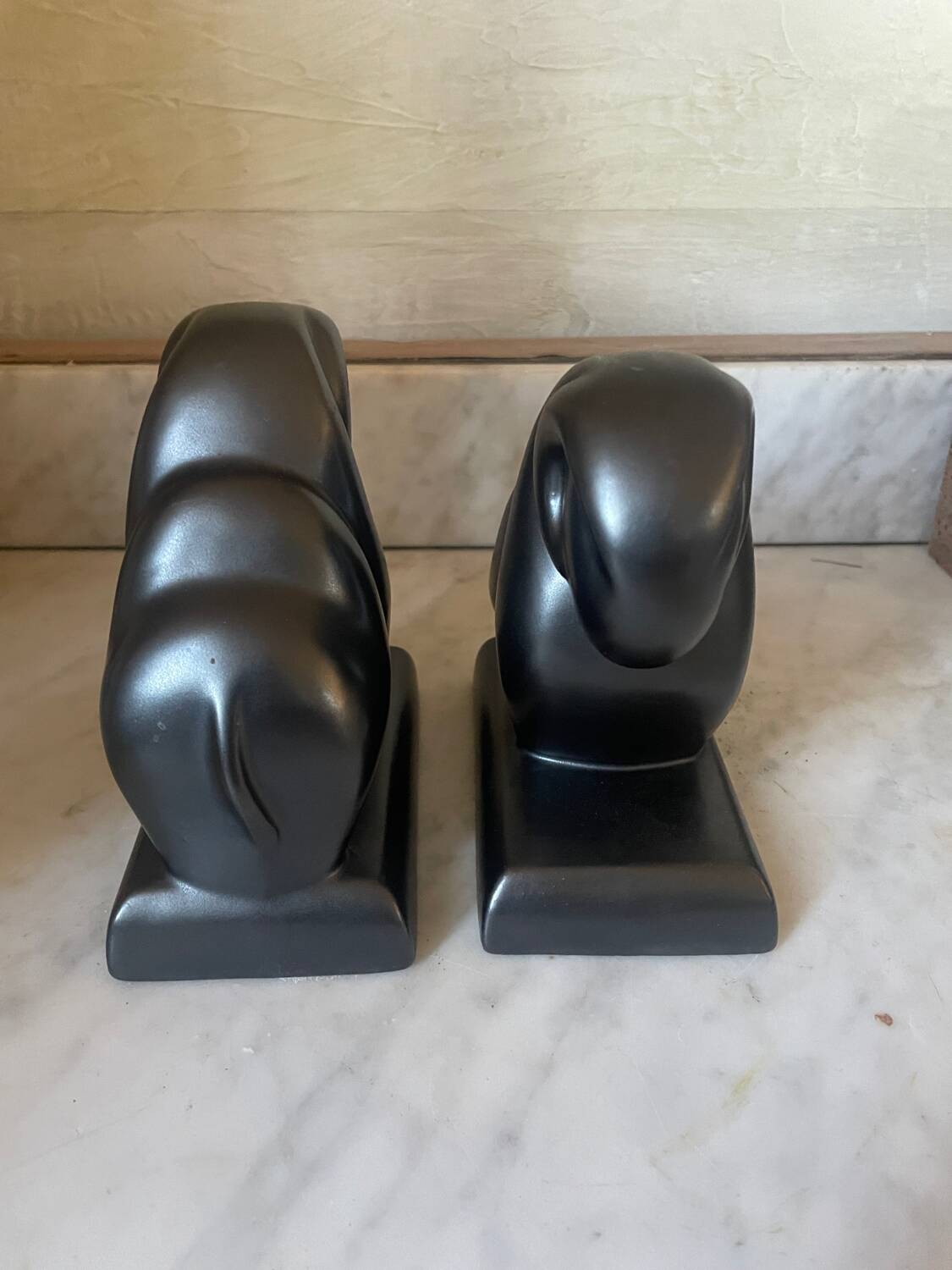 Pair of CAB Art Deco Ceramic Ram Bookends