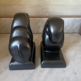 Pair of CAB Art Deco Ceramic Ram Bookends