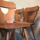 Lot de 6 chaises brutalistes vintage 1960-1980