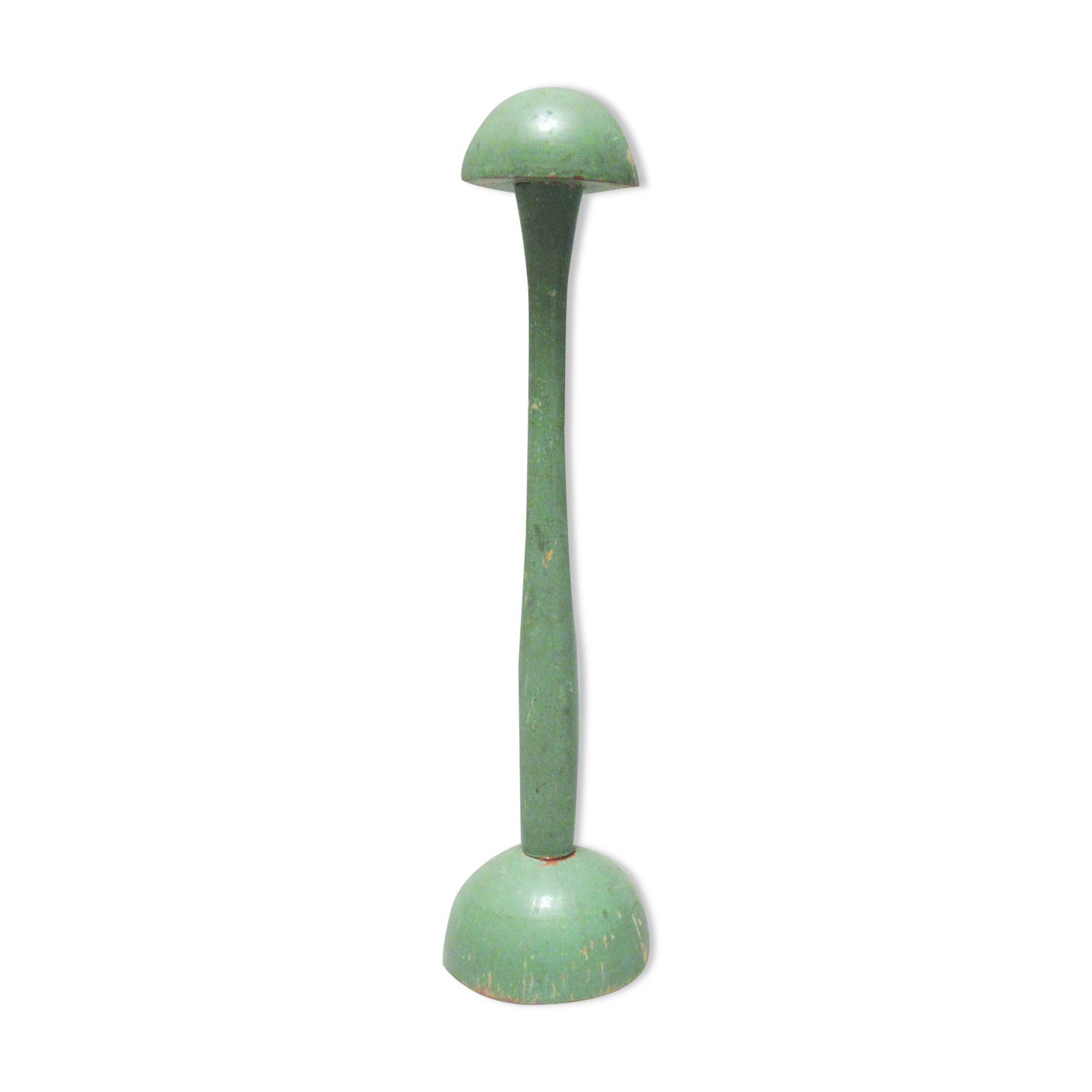 Green wooden hat holder