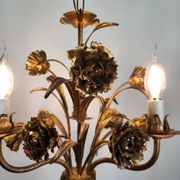 Hollywood Regency Roses kroonluchter, Verguld, Drie Armen, Italie