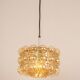 Large amber bubble glass pendant light by Helena Tynell for Limburg, Germany, 1970s.
