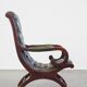 Green cow leather chesterfield armchair combined with wood