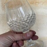 4 diamond point glass cognac or brandy glasses