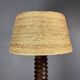 Midcentury brutalist chunky wood turned floor lamp, Charles Dudouyt style.