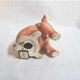Beautiful, handcrafted porcelain figurine of a piglet, made by Capodimon.