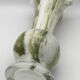 Vase in white opaline blown glass and green, yellow, blue polychrome shades
