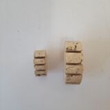 Pair of fish paperweights - vintage travertine Fratelli Mannelli design