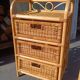 Pair of vintage bedside tables in rattan and caning – bohemian chic style