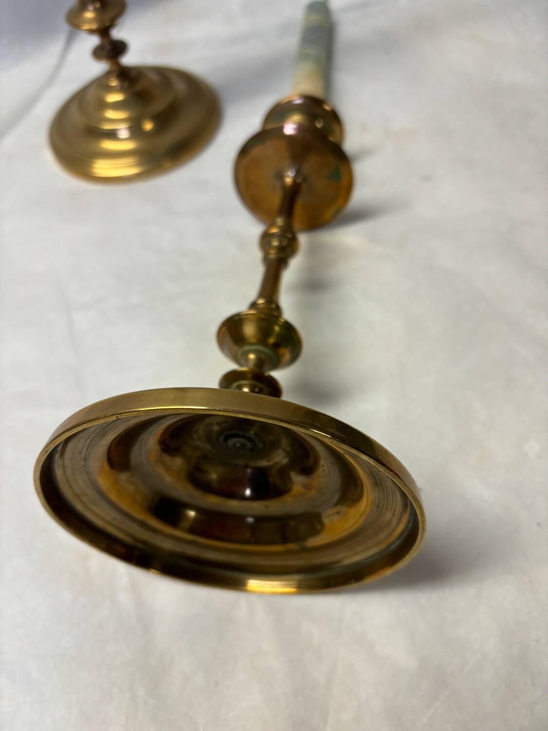 Pair of brass candlesticks