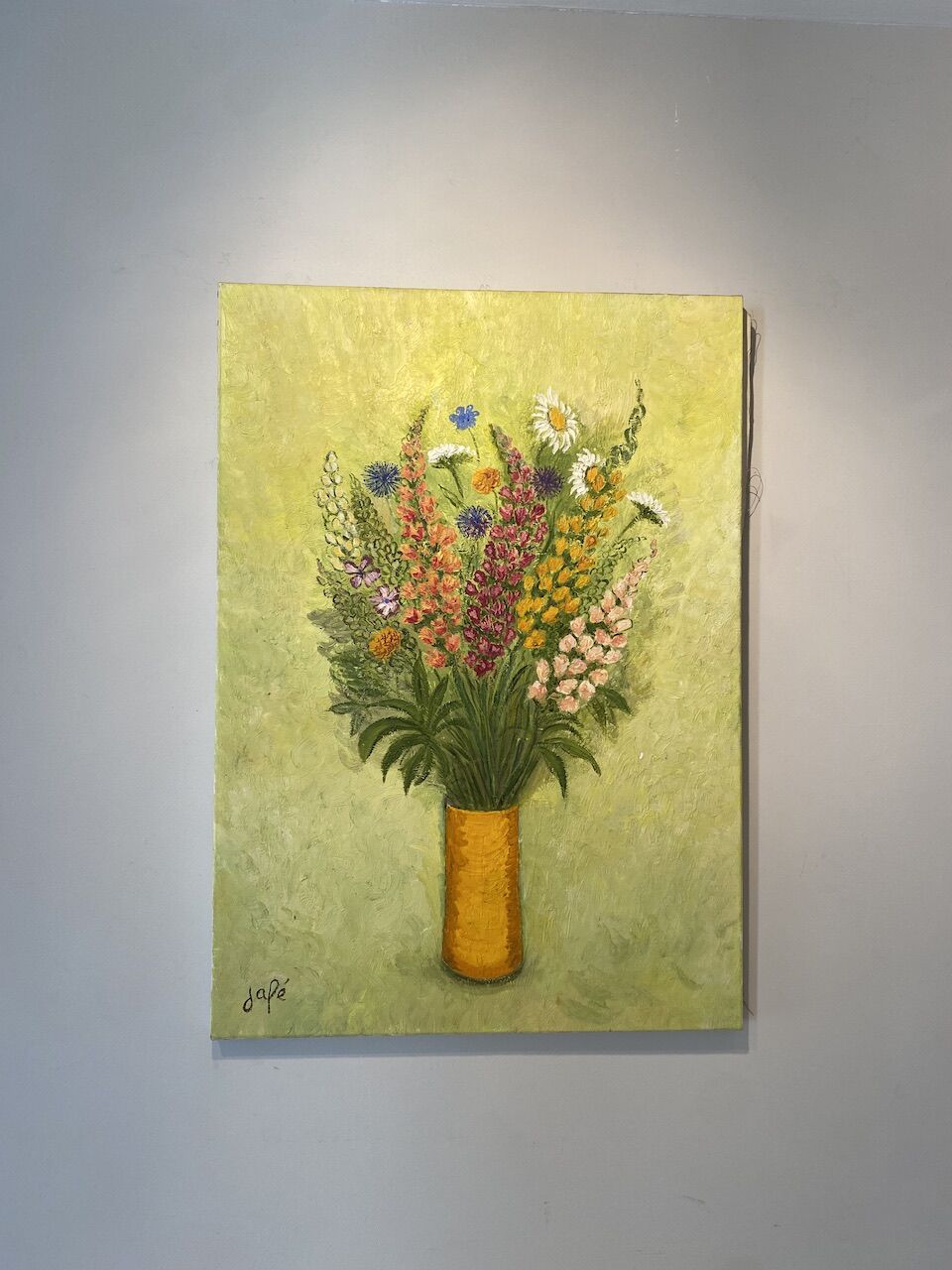 Still life with spring flowers, signed Jafé and dated on the back 1969