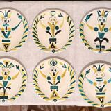 Plates and dish signed by Roger Capron, Vallauris.