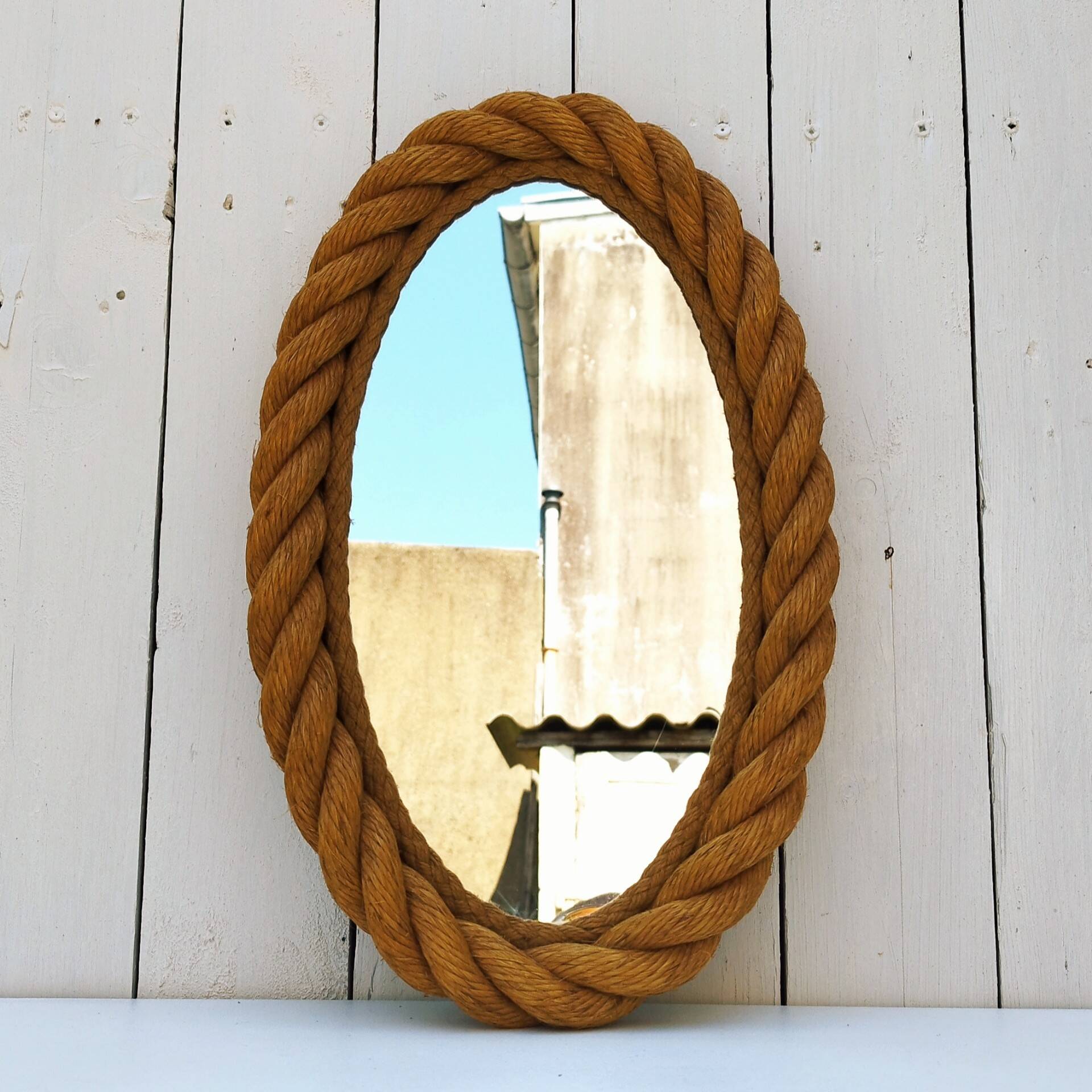 Oval rope mirror, Audoux Minet design