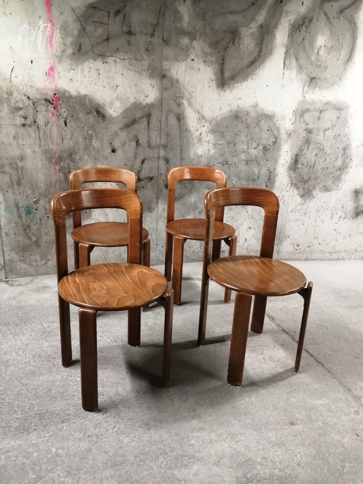 Lot Bruno Rey kush-co dark brown chairs