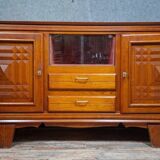 Low buffet in carved oak, Art Deco style, circa 1930.