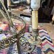 Brass chandelier from the early 20th century.