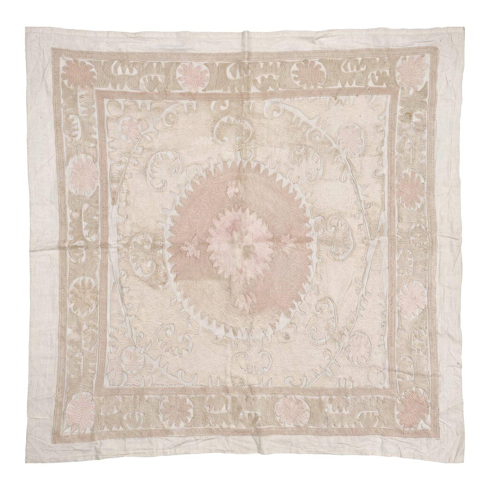 Vintage hand-embroidered tablecloth 140x154 cm