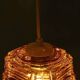 Vintage glass pendant light Vitrika, mid-century amber pendant.