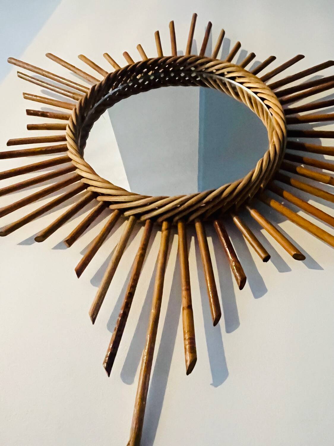 Authentic rattan sun mirror 50.60
