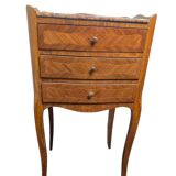 Pair of louis xv style bedside tables in marquetry