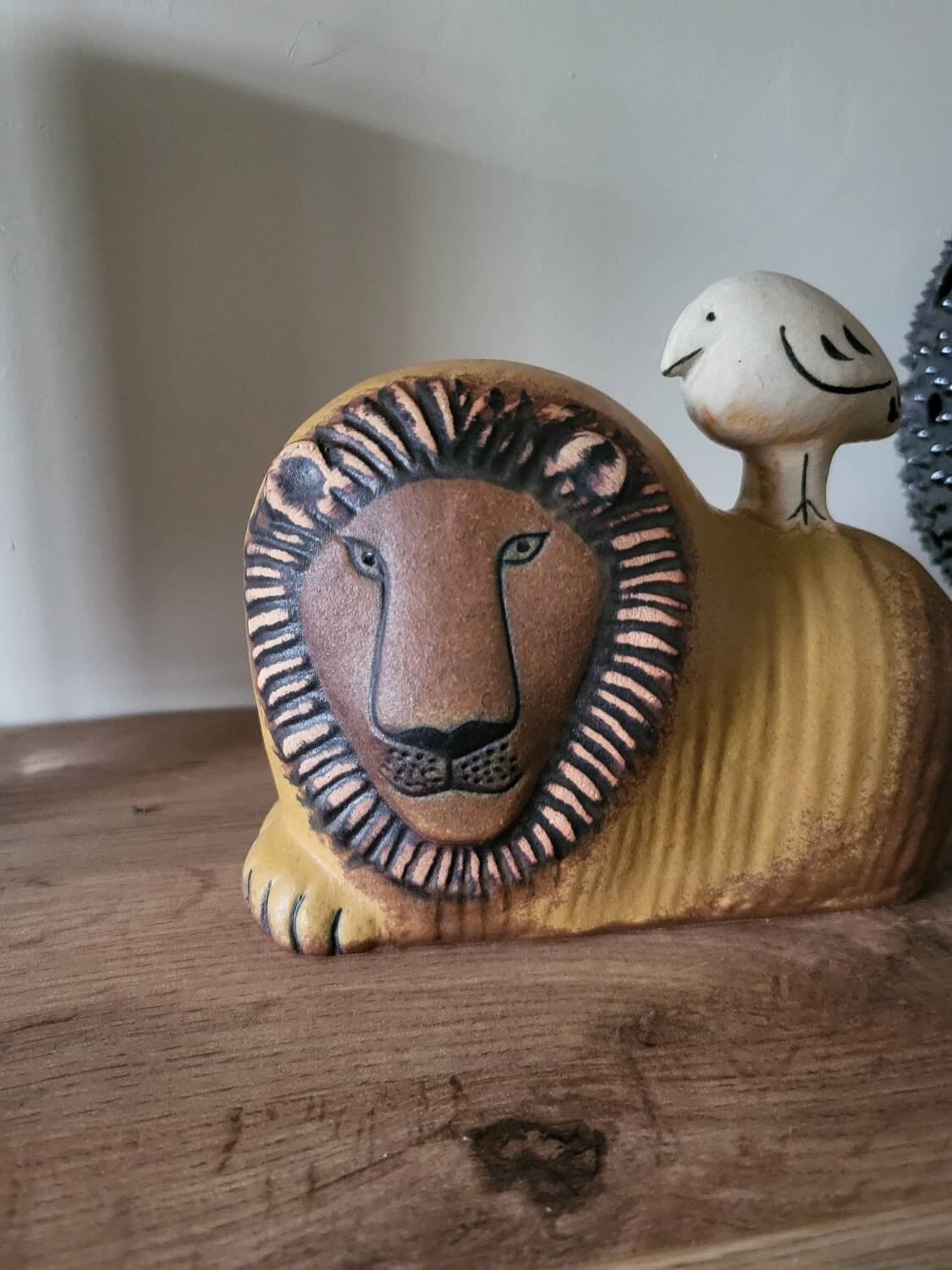 Ceramic Lion and Bird Lisa Larson/ Gustavsberg