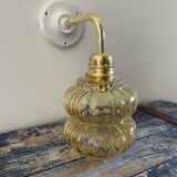 Vintage wall lamp in gilded chiseled glass