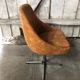 Old chair shell fabric flowers orange