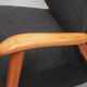 1950s armchair in anthracite velour, completly restored