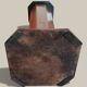 Art Deco floor ashtray in elm and rosewood.