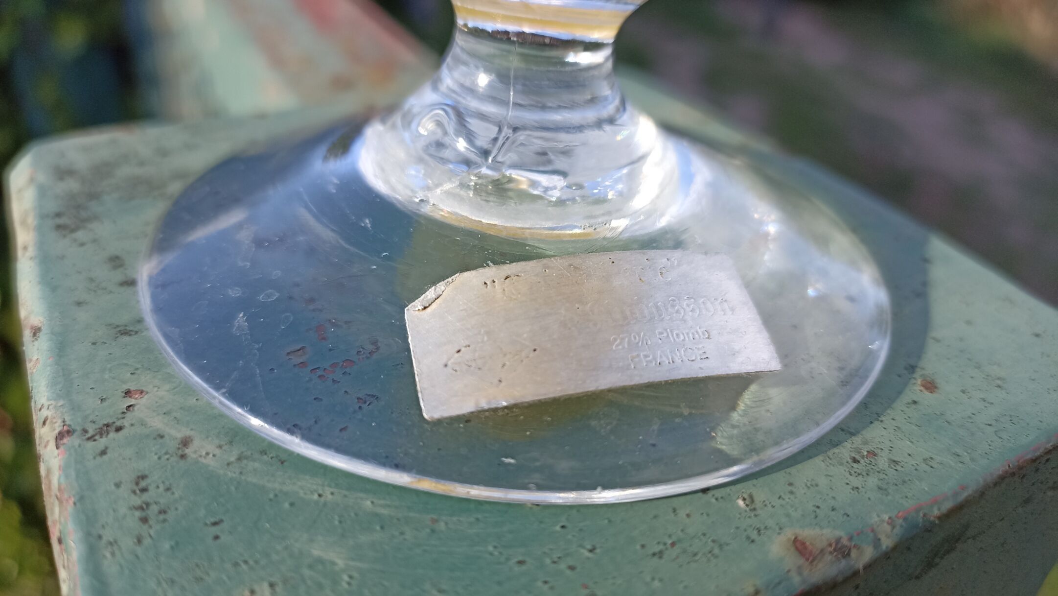 Yellow crystal vase - Cristallerie d'Aubusson