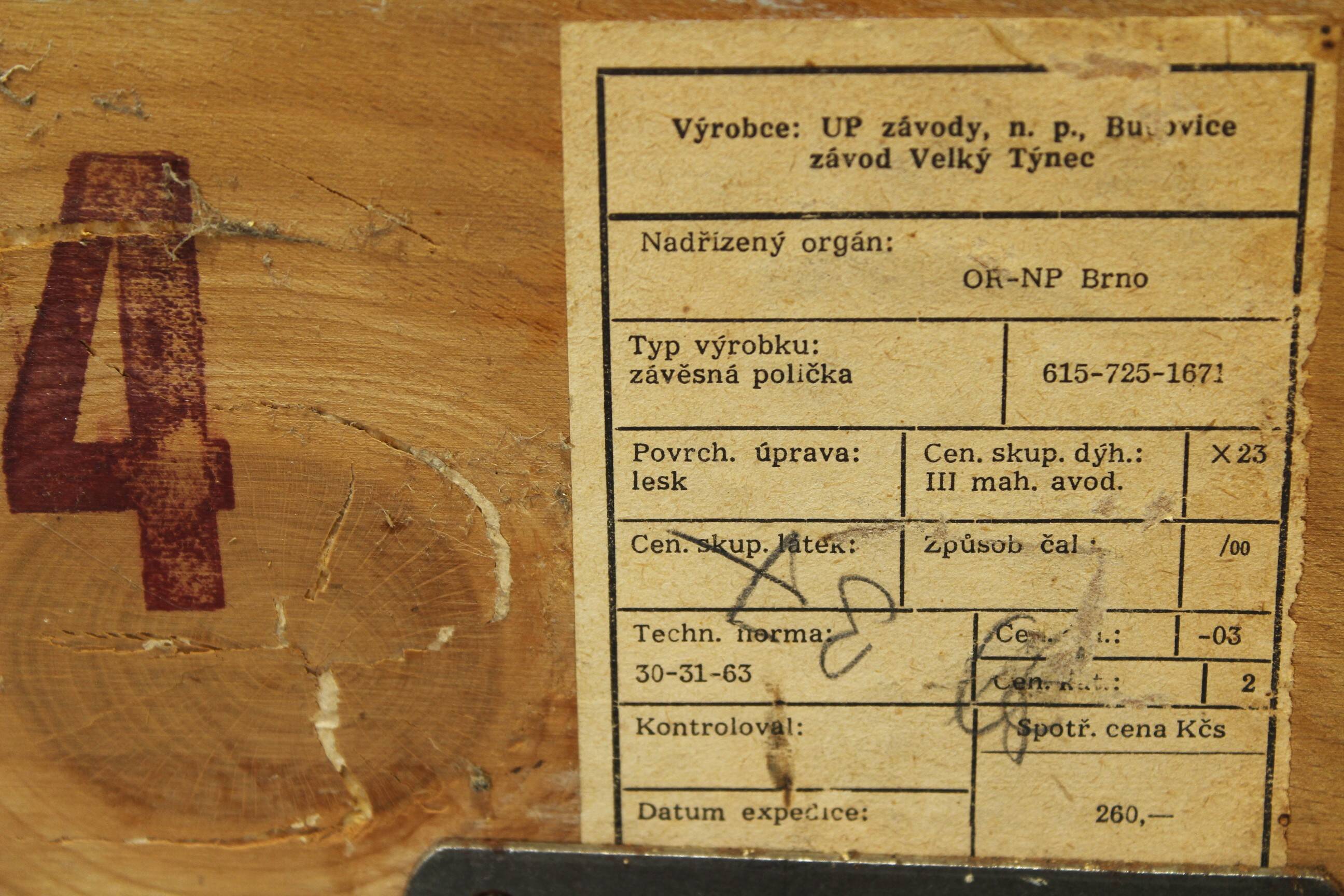 UP Závody, Wall Shelf, 1960s