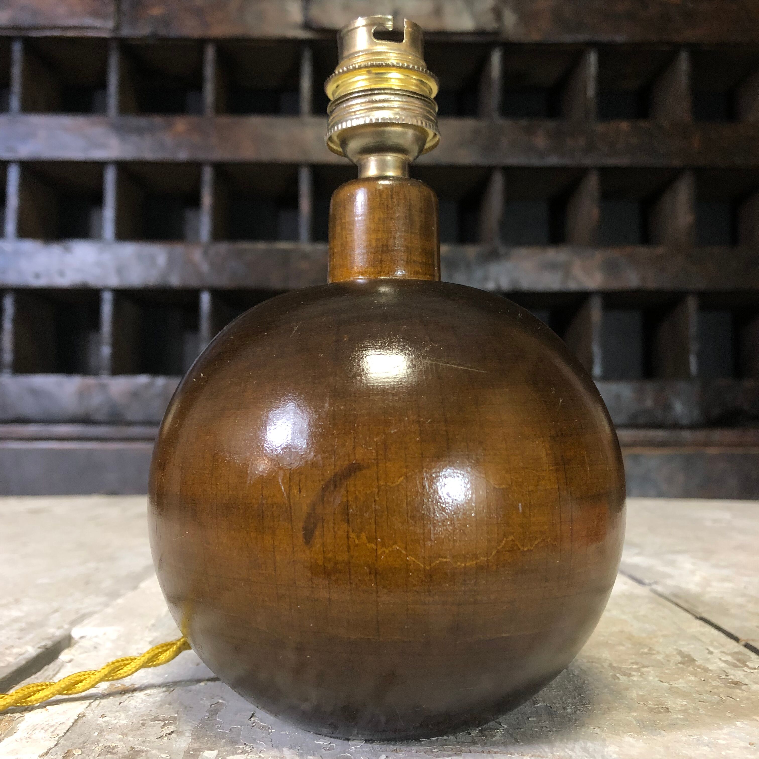 Old wooden ball lamp foot