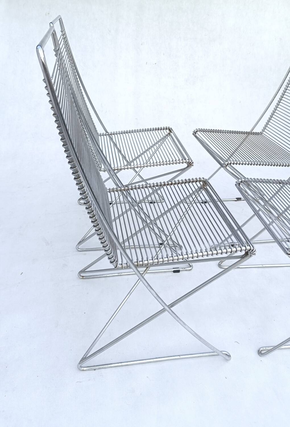 4 wire chairs by Till Behrens for Schlubach